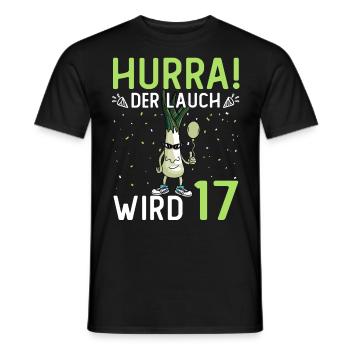 Herren 17. Geburtstag Hurra der Lauch wird 17 - Männer T-Shirt - Schwarz - Vorne - AI Model Male 178 light (178cm)