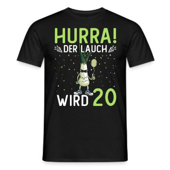 Hurra der Lauch wird 20 - Männer T-Shirt - Schwarz - Vorne - AI Model Male 178 light (178cm)