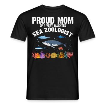 Fière Maman Océan Zooologiste Zooologie Mer - T-shirt homme - noir - Devant - AI Model Male 178 light (178cm)