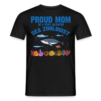 Fière Maman Océan Zooologiste Zooologie Mer - T-shirt homme - noir - Devant - AI Model Male 178 light (178cm)