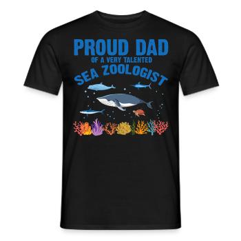 Fier Papa Ichtyologiste Biologiste marin Océan Mer - T-shirt homme - noir - Devant - AI Model Male 178 light (178cm)