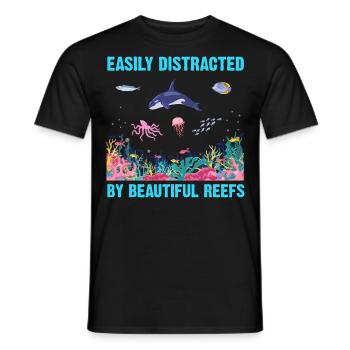 Récifs Océan Mer Biologiste Marin Plongeur Plongeurs - T-shirt homme - noir - Devant - AI Model Male 178 light (178cm)
