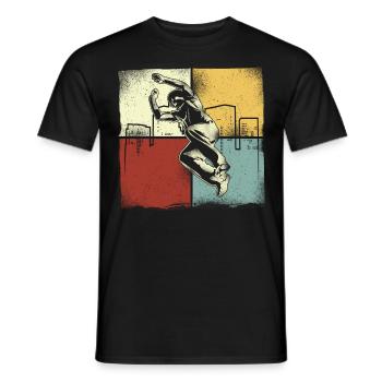 Parkour Free Running Traceur Retro - Männer T-Shirt - Schwarz - Vorne - AI Model Male 178 light (178cm)