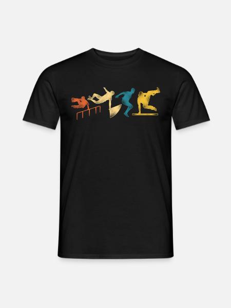 Parkour Free Running Traceur Retro - Men's T-Shirt - black