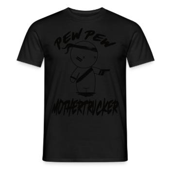 PEW PEW Mothertrucker - Männer T-Shirt - Schwarz - Vorne - AI Model Male 178 light (178cm)
