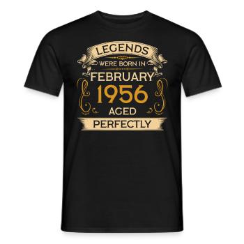 Geburtstag Legends Were Born In Februar 1956 - Männer T-Shirt - Schwarz - Vorne - AI Model Male 178 light (178cm)