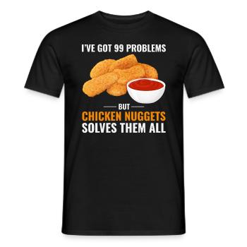 Chicken Nuggets Fast Food Lustiger Spruch - Männer T-Shirt - Schwarz - Vorne - AI Model Male 178 light (178cm)
