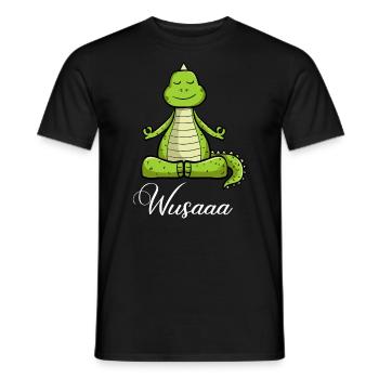 Auszeit Durchatmen Wusaaa Drache - Männer T-Shirt - Schwarz - Vorne - AI Model Male 178 light (178cm)