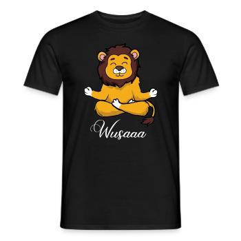 Auszeit Durchatmen Wusaaa Löwe - Männer T-Shirt - Schwarz - Vorne - AI Model Male 178 light (178cm)