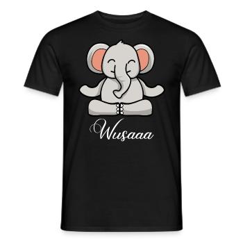 Auszeit Durchatmen Wusaaa Elefant - Männer T-Shirt - Schwarz - Vorne - AI Model Male 178 light (178cm)