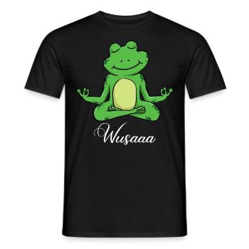 Auszeit Durchatmen Wusaaa Frosch - Männer T-Shirt - Schwarz - Vorne - AI Model Male 178 light (178cm)