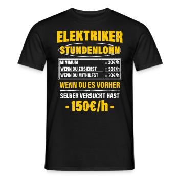 Elektriker Spruch Arbeitsshirt Kollegen Geschenk - Männer T-Shirt - Schwarz - Vorne - AI Model Male 178 light (178cm)