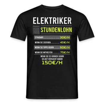 Elektriker Spruch Arbeitsshirt Kollegen Geschenk - Männer T-Shirt - Schwarz - Vorne - AI Model Male 178 light (178cm)