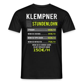 Klempner Spruch Arbeitsshirt Kollegen Geschenk - Männer T-Shirt - Schwarz - Vorne - AI Model Male 178 light (178cm)