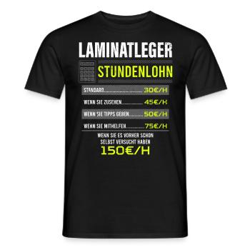 Laminatleger Spruch Arbeitsshirt Kollegen Geschenk - Männer T-Shirt - Schwarz - Vorne - AI Model Male 178 light (178cm)