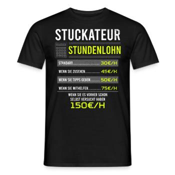 Stuckateur Spruch Arbeitsshirt Kollegen Geschenk - Männer T-Shirt - Schwarz - Vorne - AI Model Male 178 light (178cm)