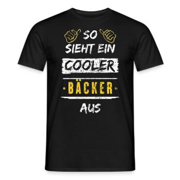 So Sieht Ein Cooler Bäcker Aus Arbeitsshirt - Männer T-Shirt - Schwarz - Vorne - AI Model Male 178 light (178cm)