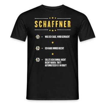 Ich Habe Immer Recht Schaffner Beruf Paragraphen - Männer T-Shirt - Schwarz - Vorne - AI Model Male 178 light (178cm)