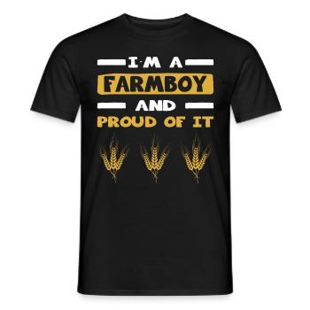 Agriculteur garçon de ferme et fier de l’agriculteur - T-shirt homme - noir - Devant - AI Model Male 178 light (178cm)