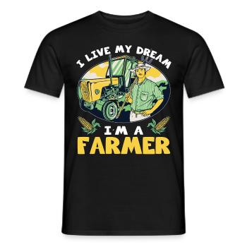 Bauer Je vis mon agriculture agricole de rêve - T-shirt homme - noir - Devant - AI Model Male 178 light (178cm)