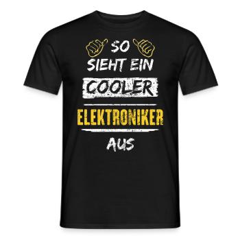 So Sieht Ein Cooler Elektroniker Aus Arbeitsshirt - Männer T-Shirt - Schwarz - Vorne - AI Model Male 178 light (178cm)