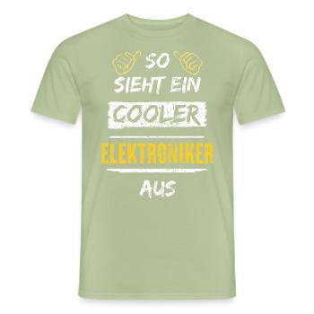 So Sieht Ein Cooler Elektroniker Aus Arbeitsshirt - Männer T-Shirt - Sage - Vorne - AI Model Male 178 light (178cm)
