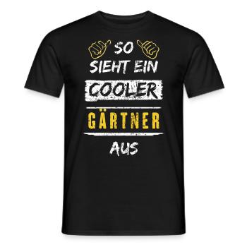 So Sieht Ein Cooler Gärtner Aus Arbeitsshirt - Männer T-Shirt - Schwarz - Vorne - AI Model Male 178 light (178cm)