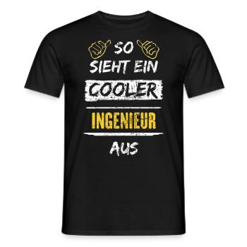 So Sieht Ein Cooler Ingenieur Aus Arbeitsshirt - Männer T-Shirt - Schwarz - Vorne - AI Model Male 178 light (178cm)