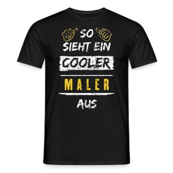 So Sieht Ein Cooler Maler Aus Arbeitsshirt - Männer T-Shirt - Schwarz - Vorne - AI Model Male 178 light (178cm)