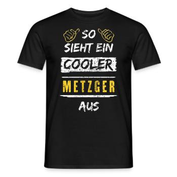 So Sieht Ein Cooler Metzger Aus Arbeitsshirt - Männer T-Shirt - Schwarz - Vorne - AI Model Male 178 light (178cm)