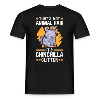 This is Chinchilla Glitter Woolly Mouse Rodent - Men's T-Shirt - black - Front - AI Model Male 178 light (178cm)