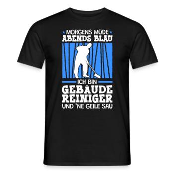 Ich bin ein Gebäudereiniger Fensterputzer - Männer T-Shirt - Schwarz - Vorne - AI Model Male 178 light (178cm)