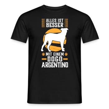 Alles ist besser mit einem Dogo Argentino - Männer T-Shirt - Schwarz - Vorne - AI Model Male 178 light (178cm)
