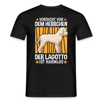 Vorsicht Lagotto Romagnolo Herrchen Wasserhund - Männer T-Shirt - Schwarz - Vorne - AI Model Male 178 light (178cm)
