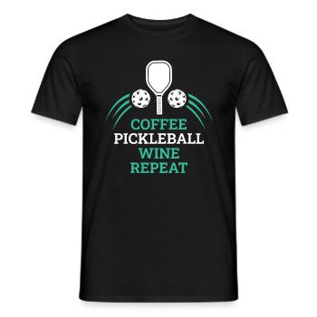 Café Pickleball Vin Répéter - T-shirt homme - noir - Devant - AI Model Male 178 light (178cm)