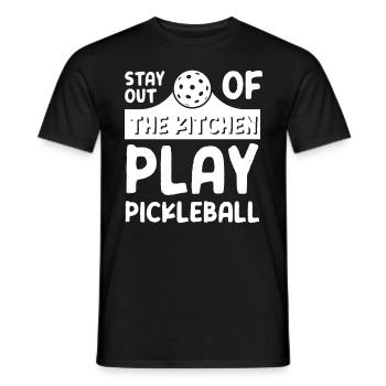 Stay Out Of The Kitchen Play Pickleball - Männer T-Shirt - Schwarz - Vorne - AI Model Male 178 light (178cm)