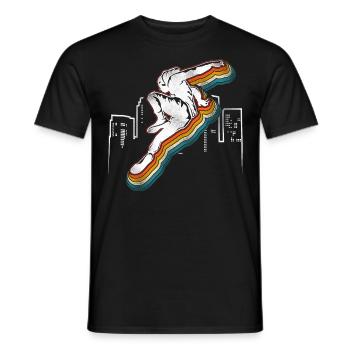 Parkour Free Running Traceur Retro - T-shirt homme - noir - Devant - AI Model Male 178 light (178cm)