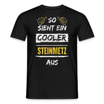 So Sieht Ein Cooler Steinmetz Aus Arbeitsshirt - Männer T-Shirt - Schwarz - Vorne - AI Model Male 178 light (178cm)