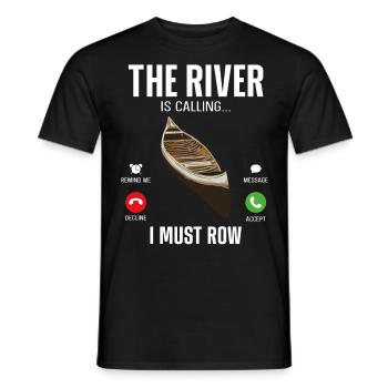 Canoe Canoeing Vintage Phone - Men's T-Shirt - black - Front - AI Model Male 178 light (178cm)