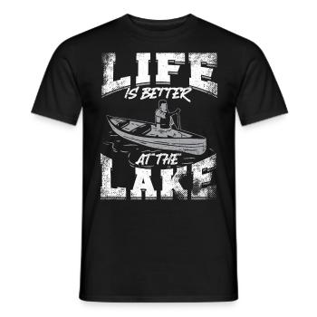 Canoe Canoeing Vintage Life Is - Men's T-Shirt - black - Front - AI Model Male 178 light (178cm)