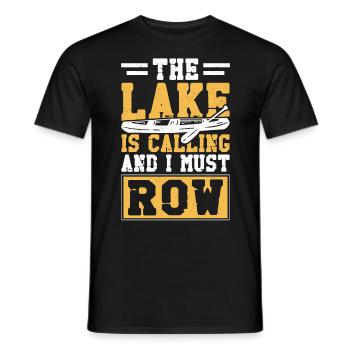 Canoe Canoeing Vintage The Lake Is - Men's T-Shirt - black - Front - AI Model Male 178 light (178cm)