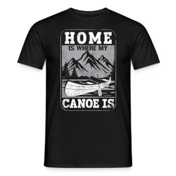 Canoe Canoeing Vintage Home Is - Men's T-Shirt - black - Front - AI Model Male 178 light (178cm)