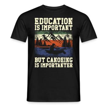 Canoe Canoeing Vintage Retro - Männer T-Shirt - Schwarz - Vorne - AI Model Male 178 light (178cm)