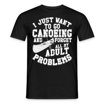 Canoe Canoeing Vintage I Just Want - Männer T-Shirt - Schwarz - Vorne - AI Model Male 178 light (178cm)