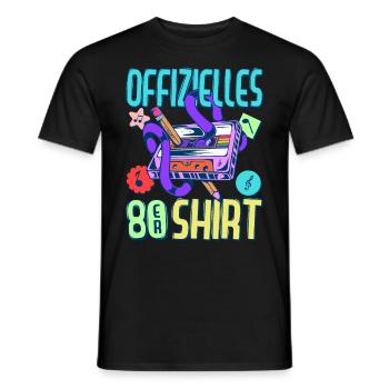 80er Jahre Outfit Party 80's Motto Mottoparty 1880 - Männer T-Shirt - Schwarz - Vorne - AI Model Male 178 light (178cm)