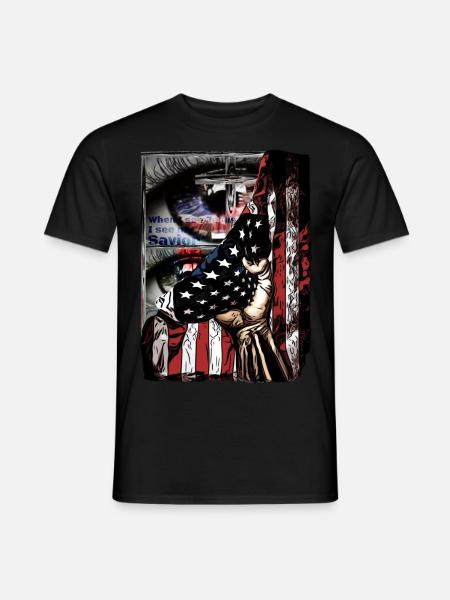 Design for Church Employees American Flag - Men's T-Shirt - black