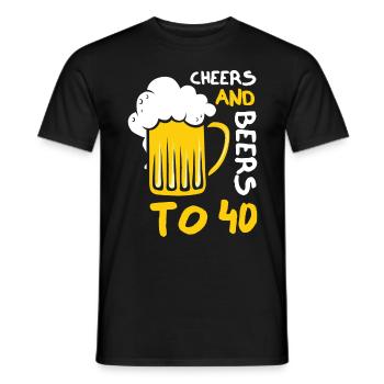 Acclamations et bières pour le 40e anniversaire - T-shirt homme - noir - Devant - AI Model Male 178 light (178cm)