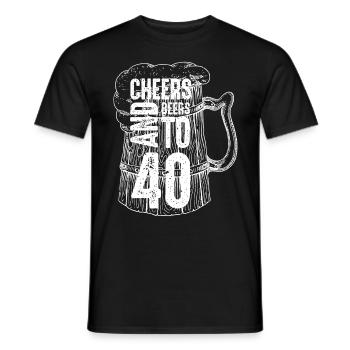Acclamations et bières pour le 40e anniversaire - T-shirt homme - noir - Devant - AI Model Male 178 light (178cm)