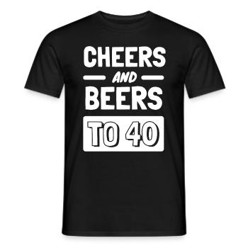 Acclamations et bières pour le 40e anniversaire - T-shirt homme - noir - Devant - AI Model Male 178 light (178cm)