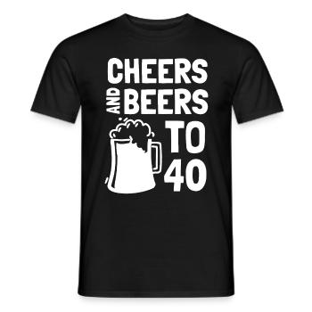 Acclamations et bières pour le 40e anniversaire - T-shirt homme - noir - Devant - AI Model Male 178 light (178cm)
